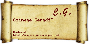 Czinege Gergő névjegykártya